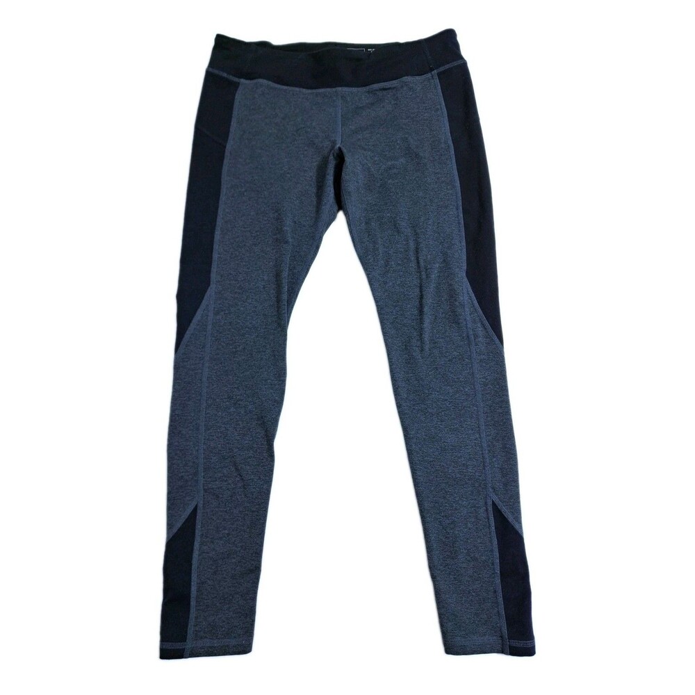 L.L. Bean Women’s Medium Leggings Black Gray Fleece Hiking Fall Winter 298937